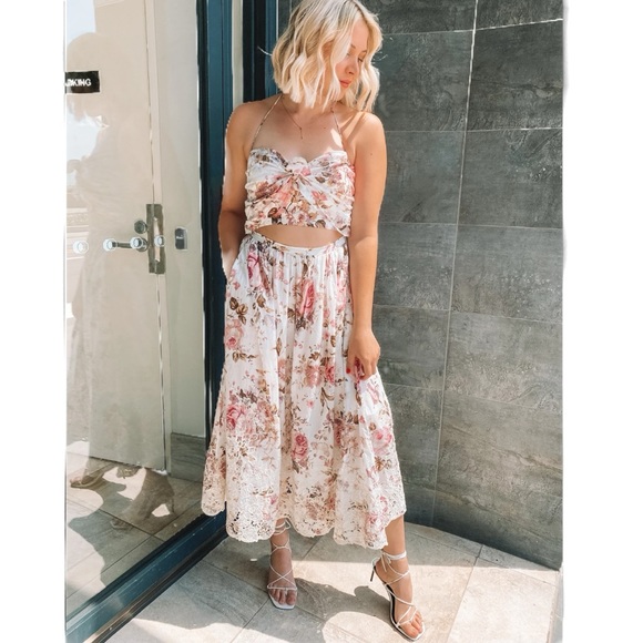 Zimmermann Dresses & Skirts - Zimmerman Lace Eden Embroidered Tie Dress Size 2 US 8